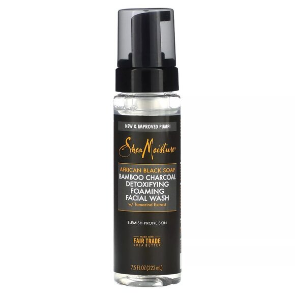 African Black Soap, Bamboo Charcoal Detoxifying Foaming Facial Wash w/ Tamarind - Picture 1 of 2